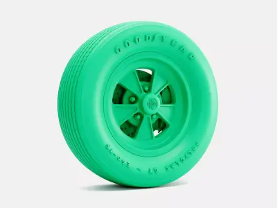 15x6 Cragar GT Plus Wheel Goodyear Polyglas E60-15 Tire 3D print model