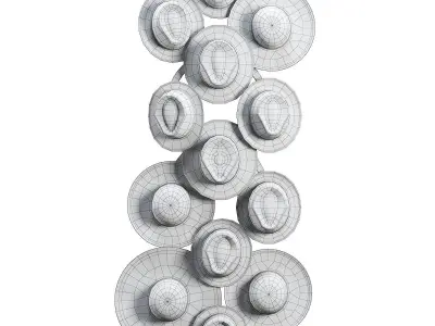 Decorative set of hats 3D model