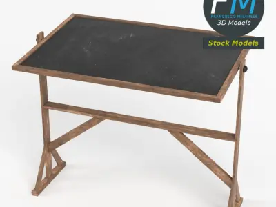 Reversible freestanding chalkboard 3D model