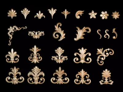 3D Architectural Ornament Collection Low-poly 3D model