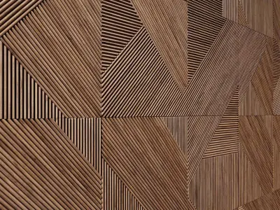 Emmemobili STRIPES BOISERIEwalnut panels 3D model