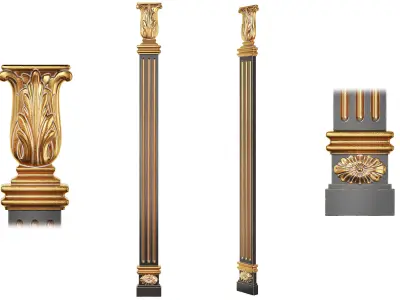 Classic pilaster 05 3D model