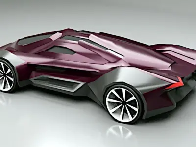 Hyperios lowpoly supercar  Low-poly 3D model