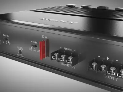 Amplifier sony car audio Low-poly 3D model