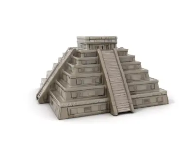 Stone Pyramid Temple model pack Low-poly 3D model