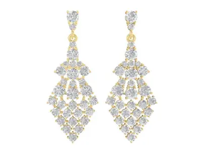 Luxury Long Diamond Chandelier Earrings for Women  928 3D print model