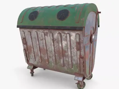 Dumpster v5 weathered Low-poly 3D model