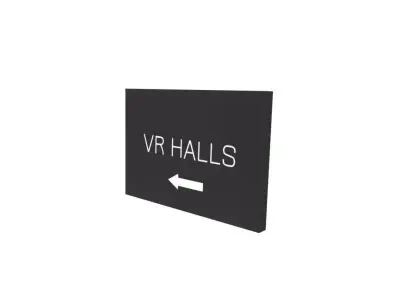 VR halls sign Low-poly 3D model