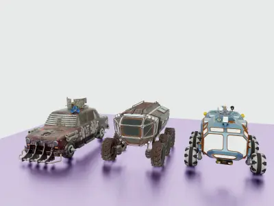 Fantasy War Vehicles Pack Low-poly 3D model