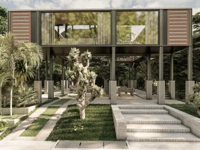 steel frame house 3D model