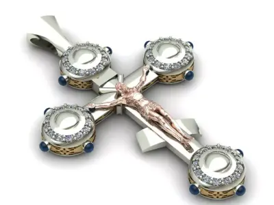 cross pendant 3D print model buy