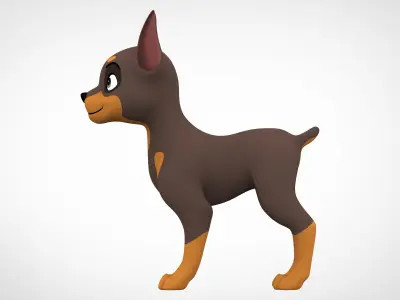 Doberman  Low-poly 3D model