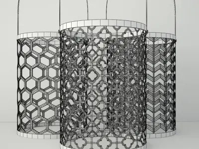 Geometric Lantern Set 3D model