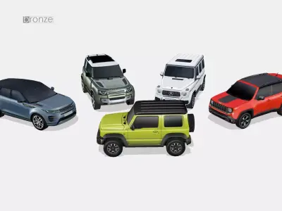 Off-road SUV 5 car colection 3D Model Pack