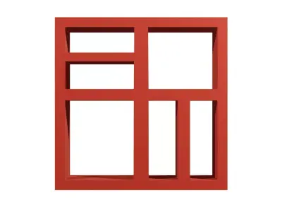 Brick Jaali block Square VertLong 3D model