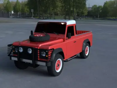 Land Rover Defender 110 Pick Up exterior HDRI 3D model