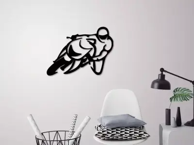 Motorbike racer wall decoration  3D print model