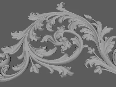 Central decor ornament for furniture 3D model 591