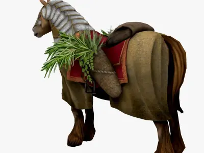 Monk Horse Low-poly 3D model