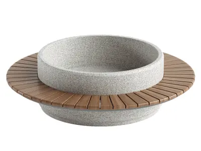 ROUND PLANTER BENCH 92 3D model