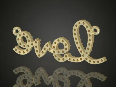 LOVE Pendant model 3D 0218 printable model 3D print model