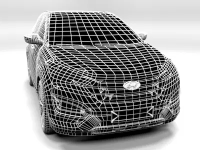 HYUNDAI SANTAFE 2016 LOWPOLY Low-poly 3D model