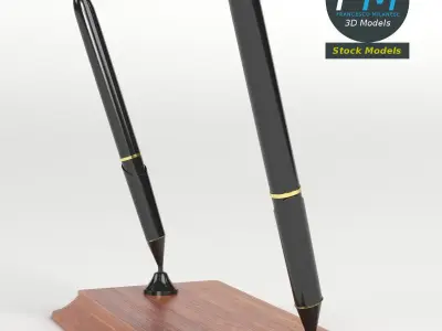 Double pen stand 3D model