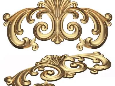 Carved Plaster Molding Decoration 021 Low-poly 3D model