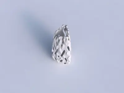 Vase curved tipping triangle with smooth cuts and bulges  3D print model