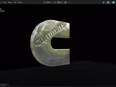 Cummins Badge Lowpoly Free low-poly 3D model