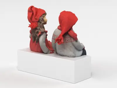 Boy And Girl Figurines 3D model