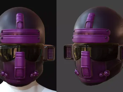 Gas mask helmet 3d model scifi Low-poly  Low-poly 3D model 98
