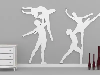 Wall Decoration 1-4 GROUP Low-poly 3D model