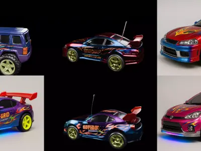Controled Car bundle 13 pack 100 glb 3D model