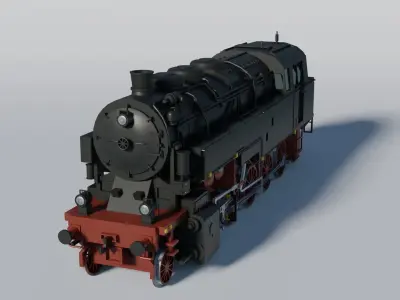  Historical German BR95 steam engine 3D model
