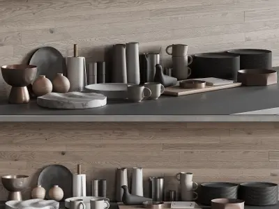 068 Kitchen decor set ACCESSORIES 03 3D model