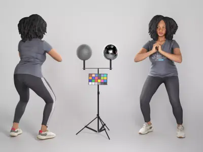 Woman in sportswear doing exercise 273 Low-poly 3D model