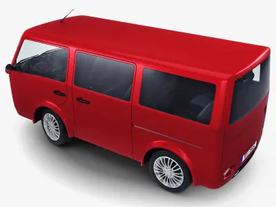 Kei Van Concept Retro Style Red 3D model