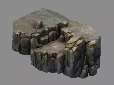 Stone Fallen Land - Shore 01 3D model