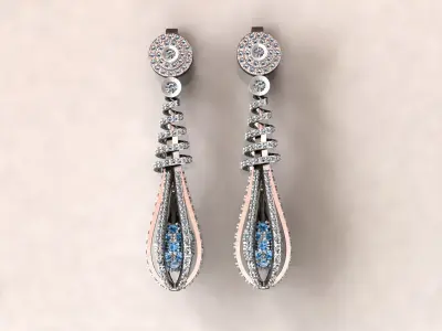 Earrings pear drop 3 3D print model