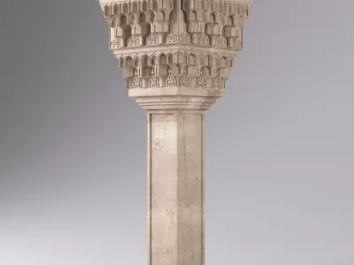 Classic Islamic Muqarnas Column 001 3D model