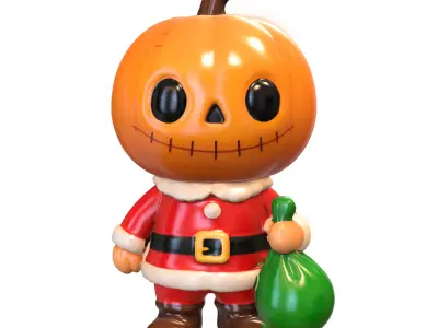 Pumpkin festive Low-poly 3D model