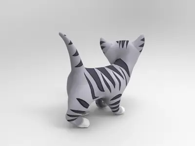 Cartoon Cat Animated Low-poly 3D model