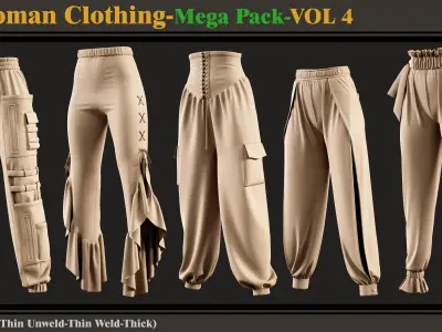 47 Woman Clothing- MEGA PACK 4 3D model