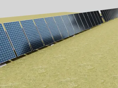 Solar Tracker Systems Type-4 3D model