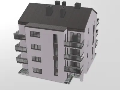 house apartment building Free 3D model