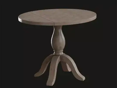 Round Jozy Table acacia wood Low-poly 3D model