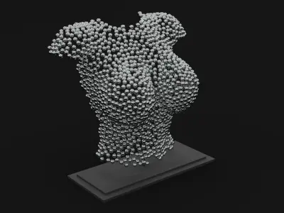 Woman bust metal art 3D model