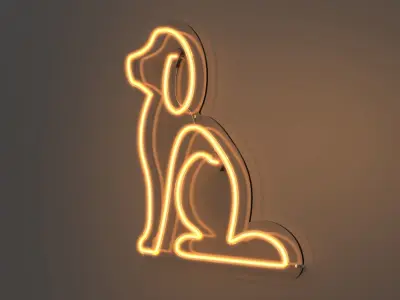 Dog 1 - Neon Sign 3D model