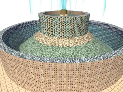 Fountain with water 3D print model